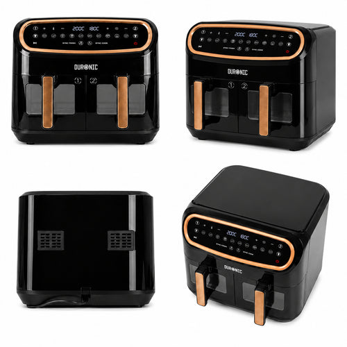 Duronic 10L Dual View Air Fryer | XL Oil-Free Digital Air Fryer with 10 Smart Cooking Programs