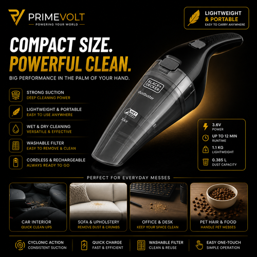 BLACK+DECKER Dustbuster Dry 3.6V Cordless Handheld Vacuum