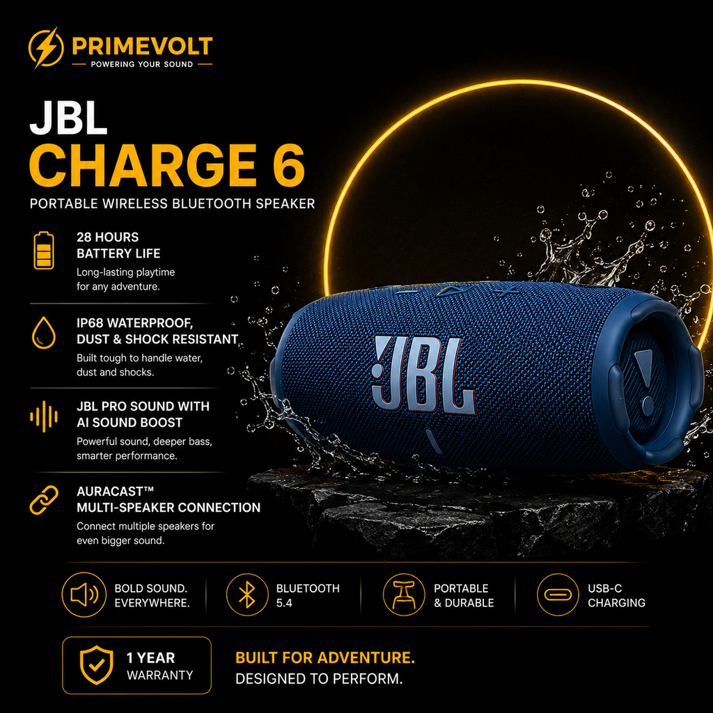 JBL Charge 6, Portable Wireless Bluetooth Speaker