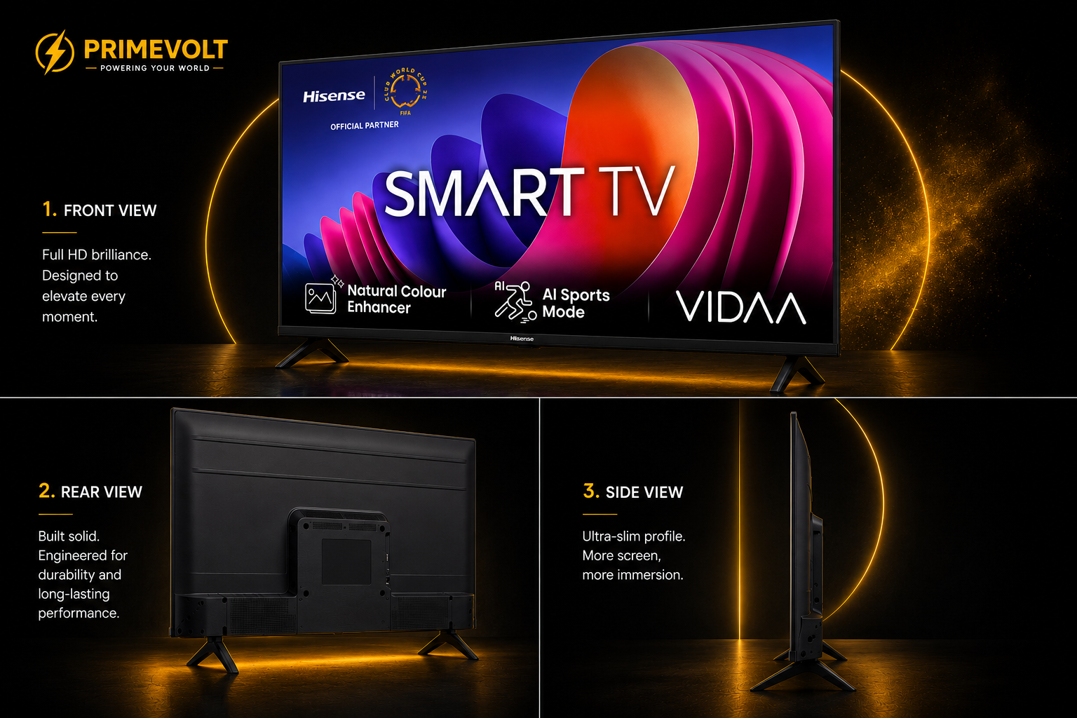Hisense 40A4S – 40 Inch Full HD LED TV Smart TV VIDAA Dolby Audio & DTS HD WiFi Bluetooth Borderless Design Black [Energy Class E]