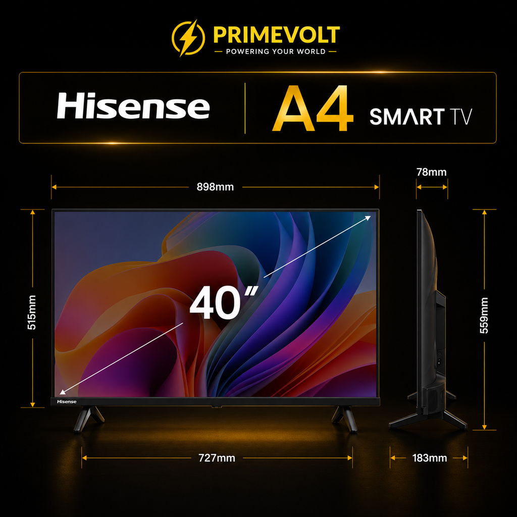 Hisense 40A4S – 40 Inch Full HD LED TV Smart TV VIDAA Dolby Audio & DTS HD WiFi Bluetooth Borderless Design Black [Energy Class E]