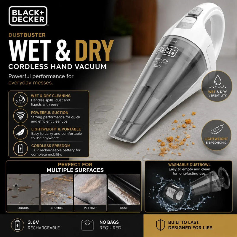 BLACK+DECKER Dustbuster Dry 3.6V Cordless Handheld Vacuum