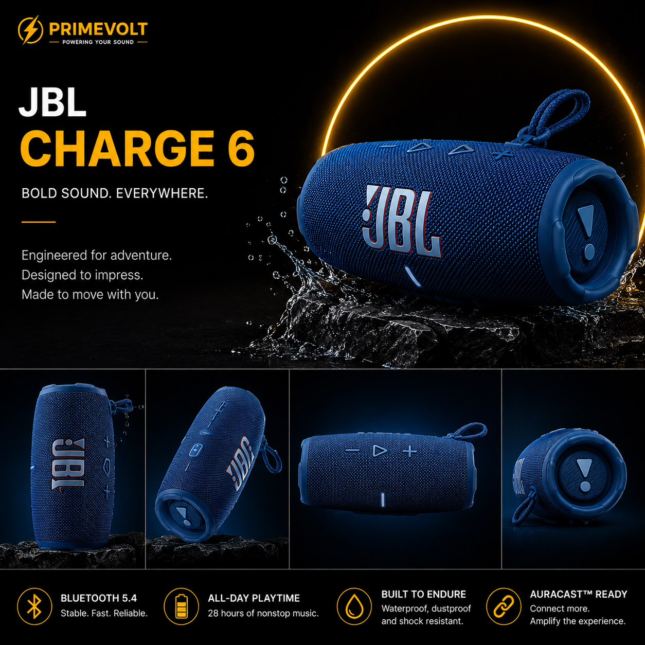 JBL Charge 6, Portable Wireless Bluetooth Speaker