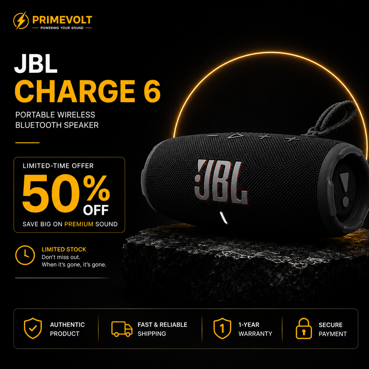 JBL Charge 6, Portable Wireless Bluetooth Speaker